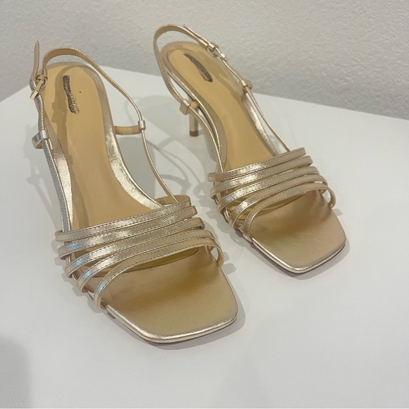 REFORMATION Elsie Slingback Gold Heels Sandals size 9.5 - Picture 6 of 16